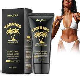 Intensive Tanning Gel, Karotten-Bräunungsgel, Selbstbräuner für Schnelle Bräune, Bräunungsbeschleuniger Sonnencreme, Bräunungscreme mit Kokosnussöl & Vitamine E für Drinnen und Draußen, 60ML