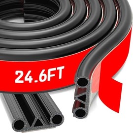 Tonneau Cover Seal,Automotive Weather Stripping with Triple Bulb,Truck Canopy Seal Kit Replacement Parts Accessories(24.6Ft)