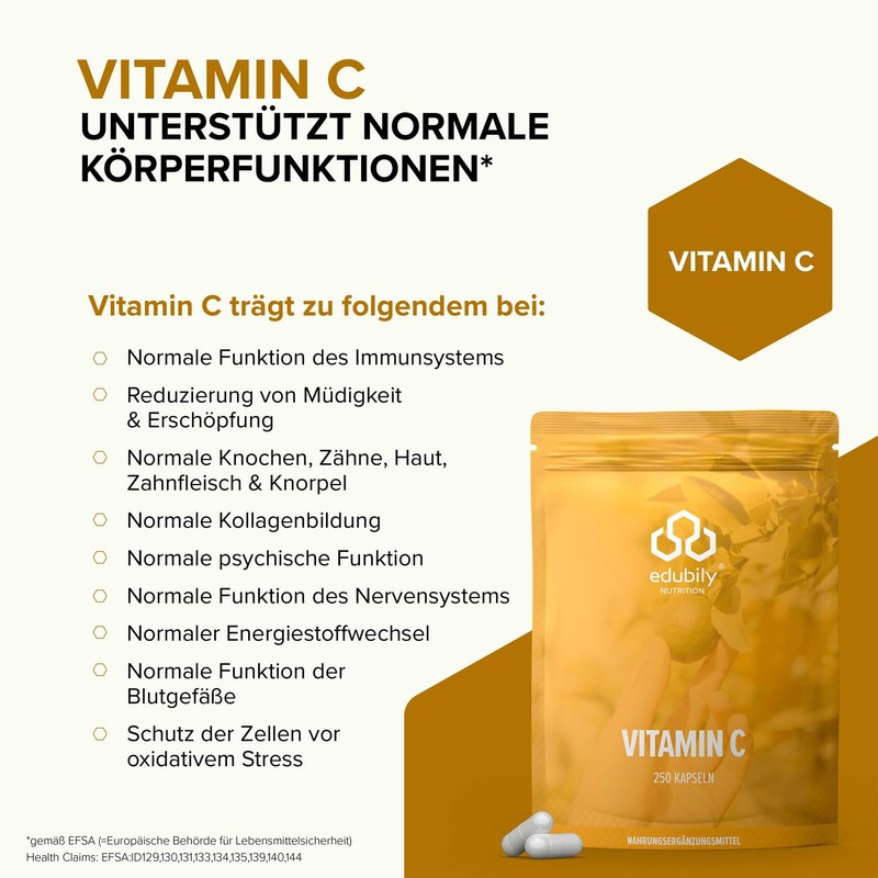 edubily nutrition® Vitamin C Capsules 500 mg - Vitamin C