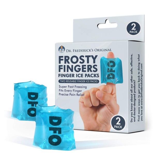 Dr. Frederick's Original Frosty Fingers - 2pc - Finger Gel Ice Packs - Finger Ice Pack Wrap - Thumb Ice Pack - Reusable Ice Pack Sleeves - for Injury, Sprain, Arthritis, & Chronic Pain