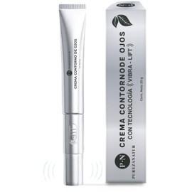 PUREZA NATUR Crema contorno de ojos con tecnología VibraLift para ojeras obscuras y bolsas | Con cafeína, Ácido hialurónico y esferas hidratantes 20g