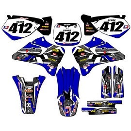 Senge Graphics Inc 1996-1999 YZ 125 PODIUM Blue Senge Graphics Kit Compatible with Yamaha - Complete Kit With Rider I.D., 18/21
