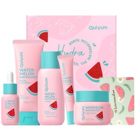QUIYUM Watermelon Niacinamide Skin Care Set, Routine Beauty Skincare for Teens- Gift Set with Cleanser, Toner, Eye Cream, Cream, Serum, Facial Juicy Glow Up for Girls, for All Skin Types (5PCS)