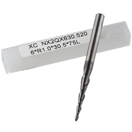 Fudeshe Tapered Ball Nose Spiral Router Bit,Tapered Ball Nose Carving End Mill,Solid Carbide Spiral for Wood Carving Engraving