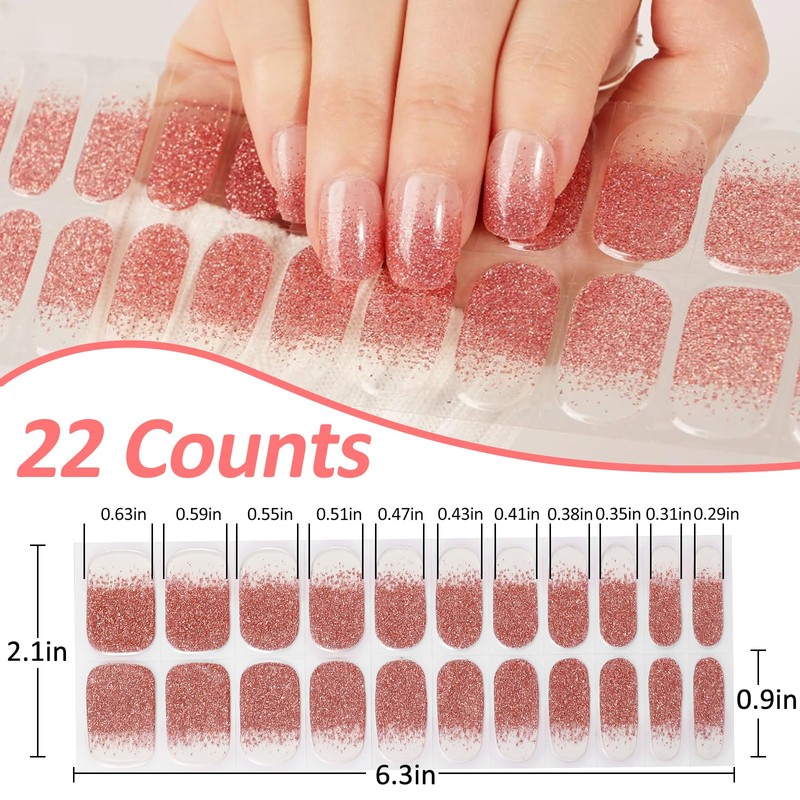 VZZNN 40 Stück UV Nagelfolien Rosa Nagelsticker agellackstreifen Gel Nail