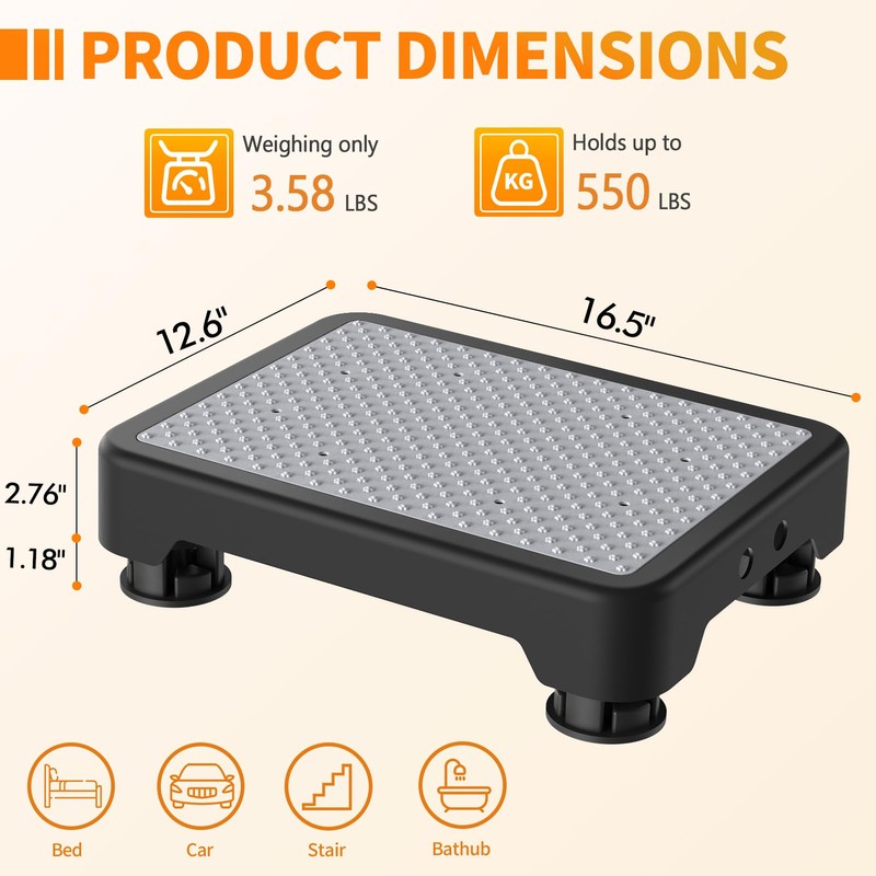 Ronlap One Step Stools for Adults, Portable Safety Step Platform