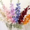 IPOPU Delphinium Flowers Artificial Flowers 6 pcs Orange Larkspur Flower