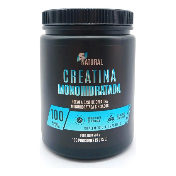 Creatina Monohidratada 100% Pura Sin Sabor 500 G Snatural