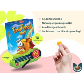 Omega 3 Children's Jelly - EasyFishoil - Fish Oil Capsules High Dose with DHA & EPA, Choline, Folic Acid, Vitamin D3, B6 & B12 - Easy to Chew & Sugar-Free - 30 Days