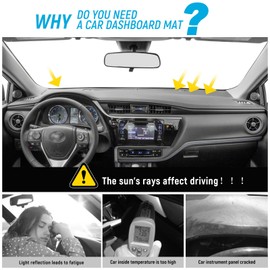 ZZEQYG Dash Cover for Toyota Corolla 2014 2015 2016 2017 2018 Accessories Flannel Dashboard Cover Dash Mat Center Console Cover Sunshield Protector Pad
