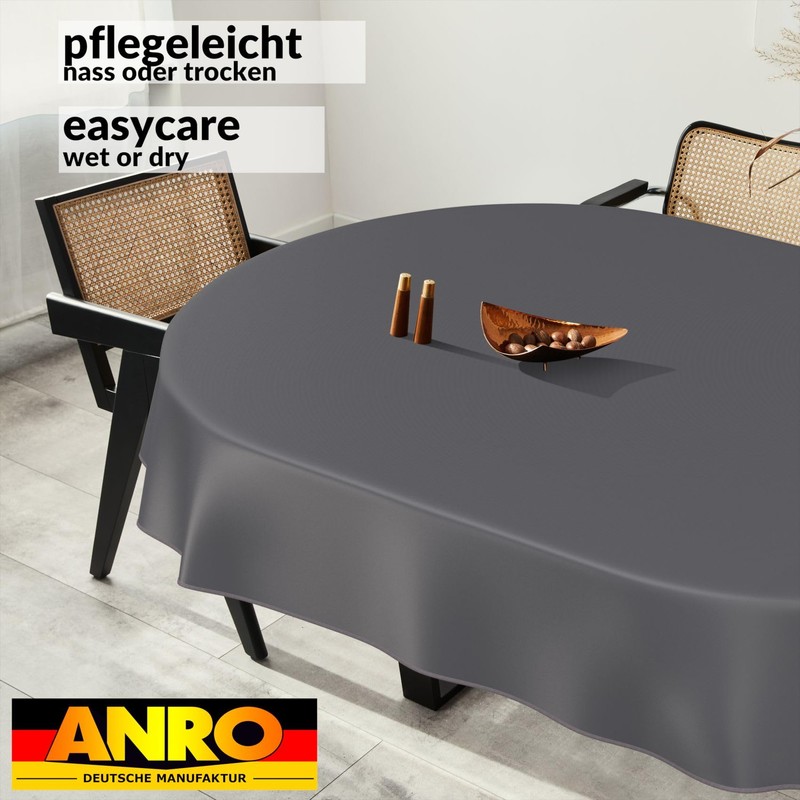 ANRO Oilcloth Tablecloth, Washable, Oilcloth, Garden Tablecloth, Outdoor, Indoor, Oval,