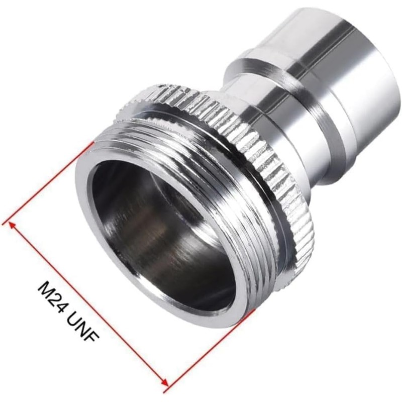 Faucet Adapter for Portable Washer, Chrome Brass, 5/16-27 Male to