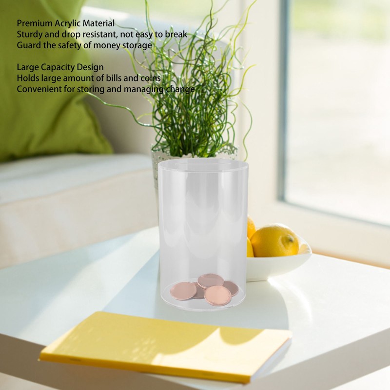 Clear Money Bank Large Capacity Drop Resistant Transparent Ballot Tip