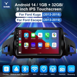 ESSGOO 9" Android 13 Carplay Car Stereo For Ford Kuga 12-2018 Escape 13–19 GPS NAV Wifi