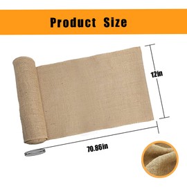 Natural Hessian Table Runner, Jute Table Runner in Vintage, Vintage Jute Fabric Table Runner, Wedding Table Runner, Khaki Table Runner for Christmas Decoration, Wedding, Party, Decoration, Home Decor,