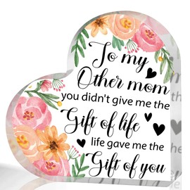 Bonus Mom Gift Ideas from Daughter Son Gifts for Step Mom for Christmas Valentines Birthday Mothers Day Heart Acrylic 4 x 4 Inches