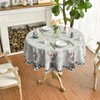 Horaldaily Easter Tablecloth 70×70 Inch Round, Flowers Bunny Buffalo Plaid