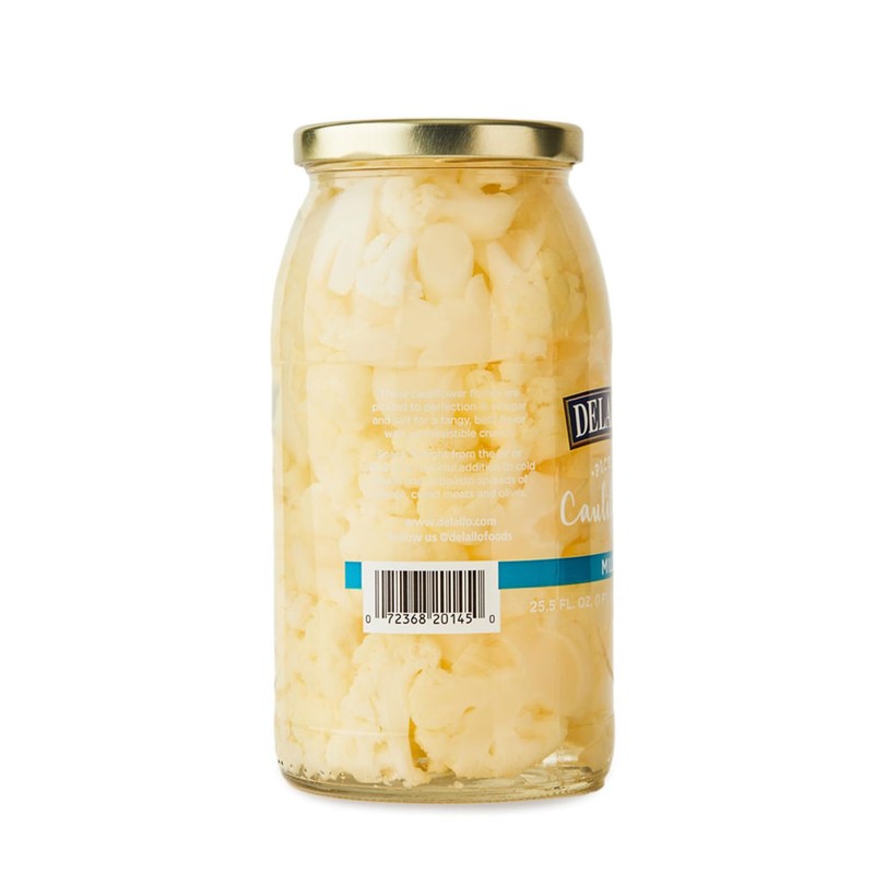 DeLallo Mild Pickled Cauliflower in Tangy Vinegar Brine, Crispy Crunch