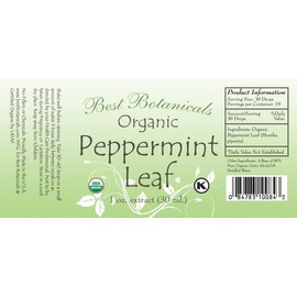 Best Botanicals Organic Peppermint Leaf Extract 1 oz.