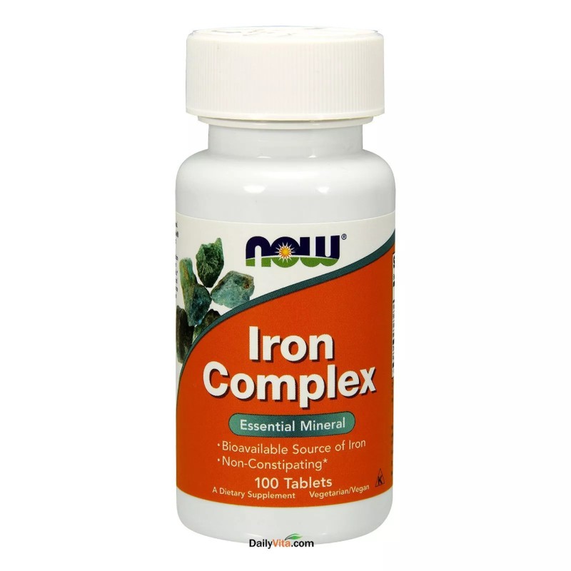 2 x NOW Iron Complex Non Constipating Essential Mineral 100