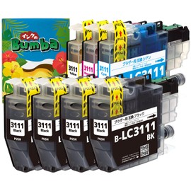 Bumba LC3111-4PK Brother Compatible Ink LC3111 4 Color Set + BK3 Total 7 Piece Set Compatible Ink Genuine Compatible with Remaining Capacity Display, Individual Packaging, QR Manual, Japanese
