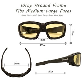 Anti-Fog Safety Motorcycle Night Riding Sunglasses Foam padded Goggle, Dustproof, Windproof, Hunting, Hiking, Golfing