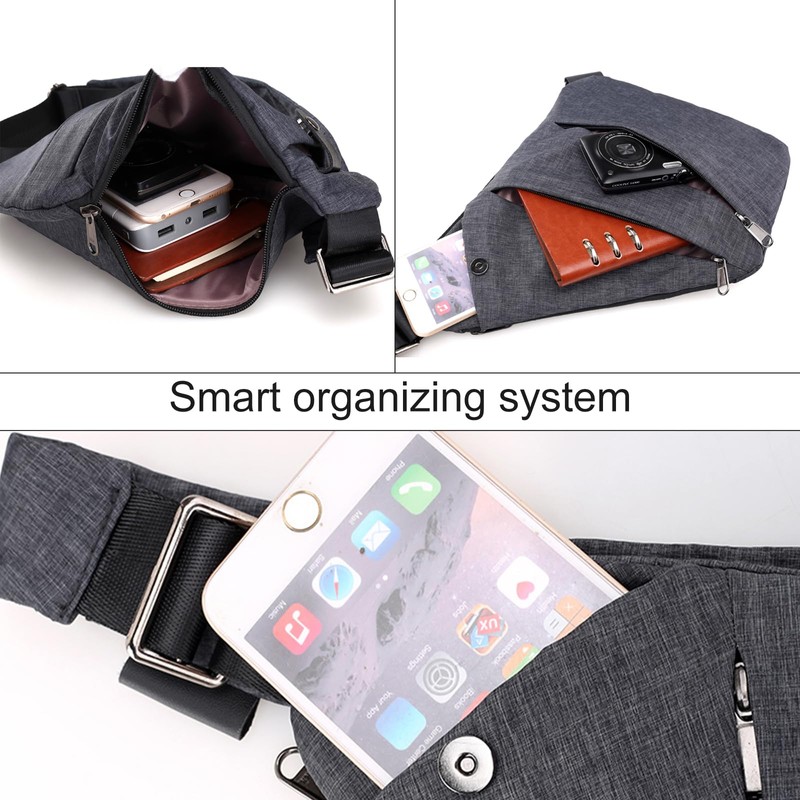 MAXTOP Anti Theft Crossbody Bag for Women Men Multi-Pocket Travel