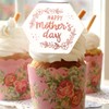 6x Mother's Day Acrylic Cupcake Toppers - Rose Gold Acrylic