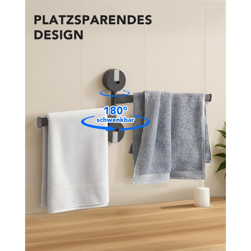 Ribelli Towel Holder No Drilling Suction Cup Design Towel Rail