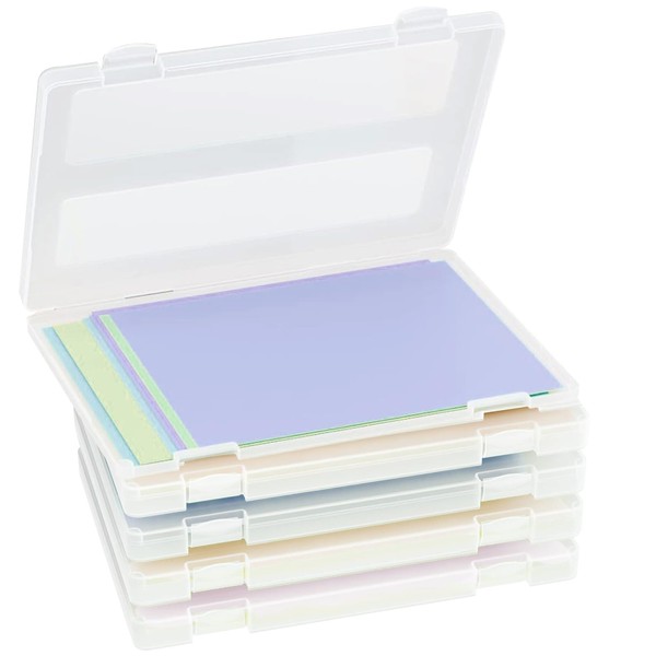 ALMOXVYE 5 Pack Portable Project Case, Plastic Paper Case for