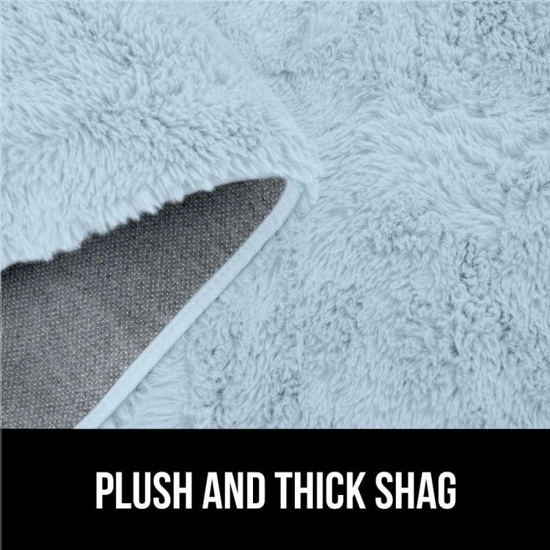 Gorilla Grip Light Blue Ultra Soft Faux Fur Area Rug