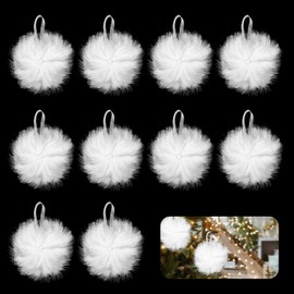 JINXIAN 10pcs Feather Decor Tree Ornament Baubles Feather Christmas Decorations for Birthday Wedding Baby Shower Mothers' Day Christmas Party Decoration Supplies