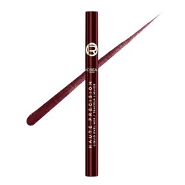 L'Oreal Paris Delineador de ojos líquido impermeable de alta precisión, delineador de ojos a prueba de manchas con micropunta, para maquillaje de ojos de hasta 28 horas, cachemira burdeos 050