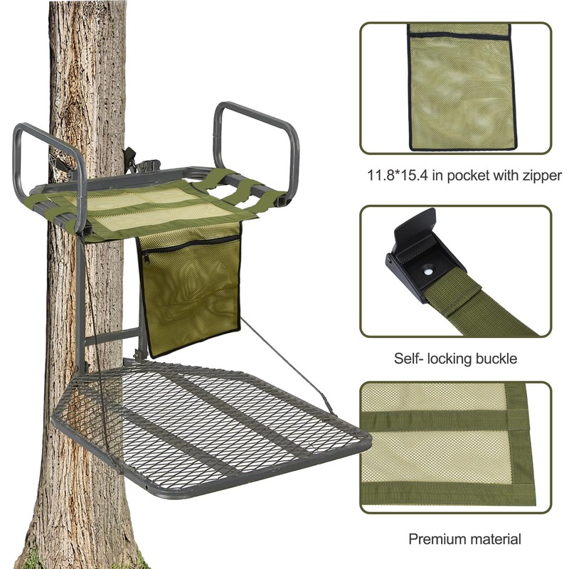 Mofuiry Universal Tree Stand Seat Replacement with Pocket, 16X12Inch Lightweight