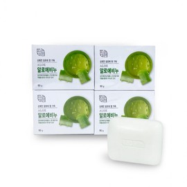 Mugunghwa Natural Beauty Aloe Soap (90g x 4-Pack) - Facial & Bath Soap Set Aloe Soap 2ea