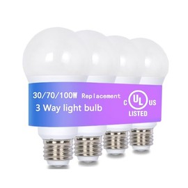 VVH 4-Pack 3 Way Bulb 30 70 100W Equivalent Light Bulb,4000K,Three Way A19 LED Bulb E26 Base for Bedroom,Living