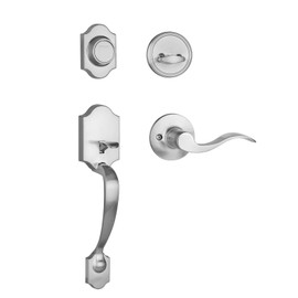 Dynasty Hardware DEN-HER-405-15L Denver Front Door Dummy Handleset, Satin Nickel, with Heritage Lever, Left Hand