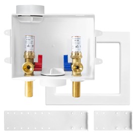 Washing Machine (Laundry) Outlet Box, Center Drain/Side Drain, Niikappu 1/2 Inch MIP Sweat Inlet x 3/4 Inch MHT Outlet Connection, with Copper Water Hammer Arrestor(WM011)