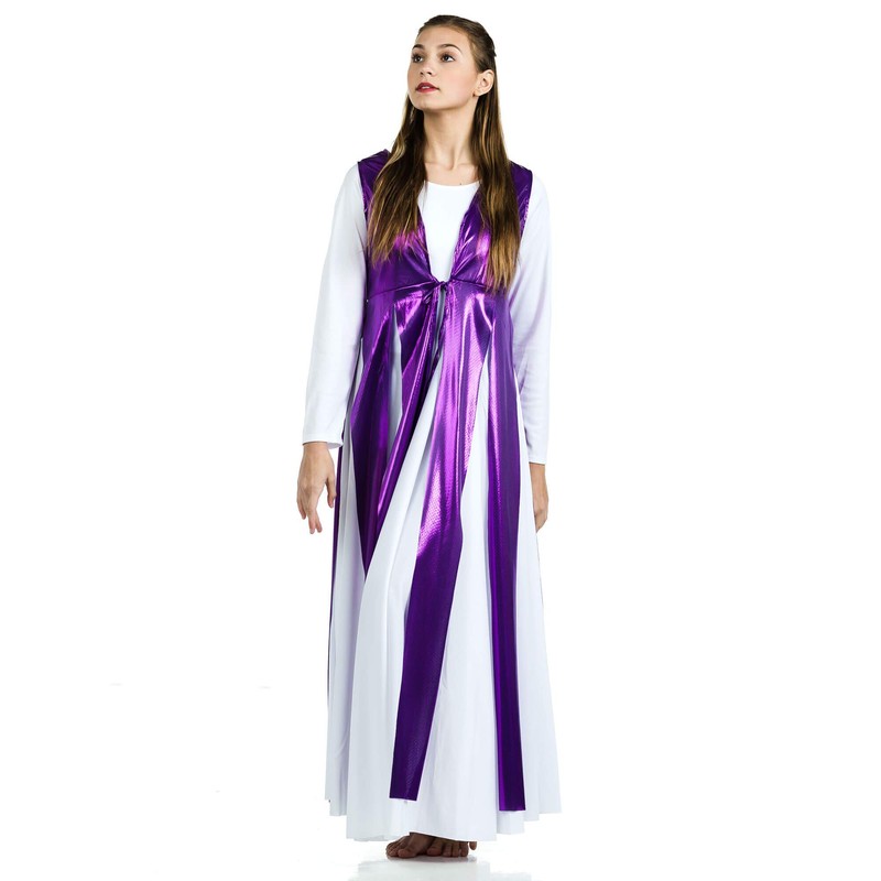 Danzcue Túnica Streamer para mujer (vestido no incluido), Púrpura, L