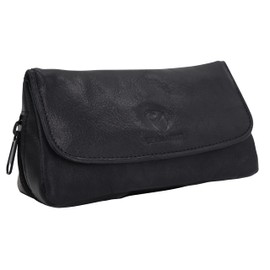 GERMANUS Lorenz Leather Pipe Bag for 2 Pipes in Black