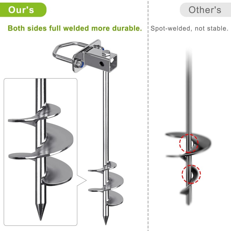Insaga Multi-Purpose Ground Anchors Screw in, Fully Welded Shed Anchor