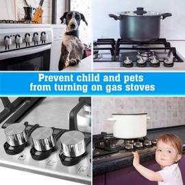 Jinyeda Gas Stove Knob Locks, 5 Pack Oven knob Covers for Child Safety, Child Proof Stove Knob Covers, Prevent Children or Pets from Accidentally Turning on Gas Stove (Black)