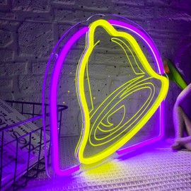 Taco Neon Signs for Wall Decor,Dimmable Bell Neon Light for Mexican Restaurant Decor,USB Powered for Kitchen Coffee Bar Coffee Shop Business Birthday Christmas Gifts(13.3 * 11.4in)
