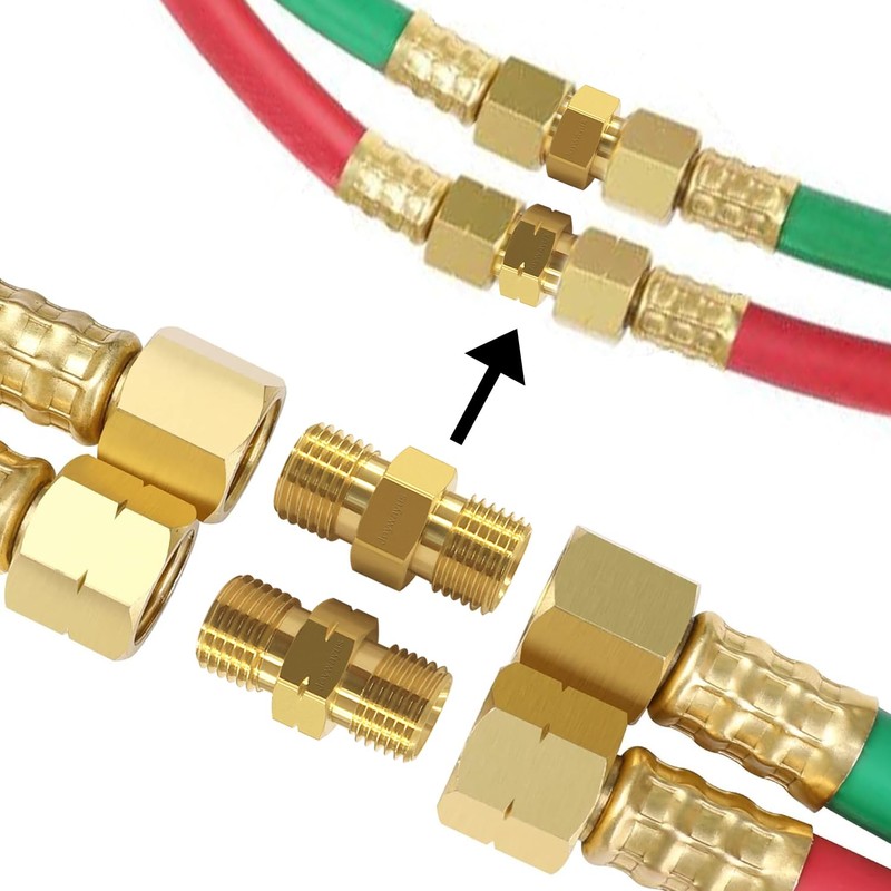 Joywayus Brass Oxygen and Acetylene Connector 9/16-18 Threads B Size