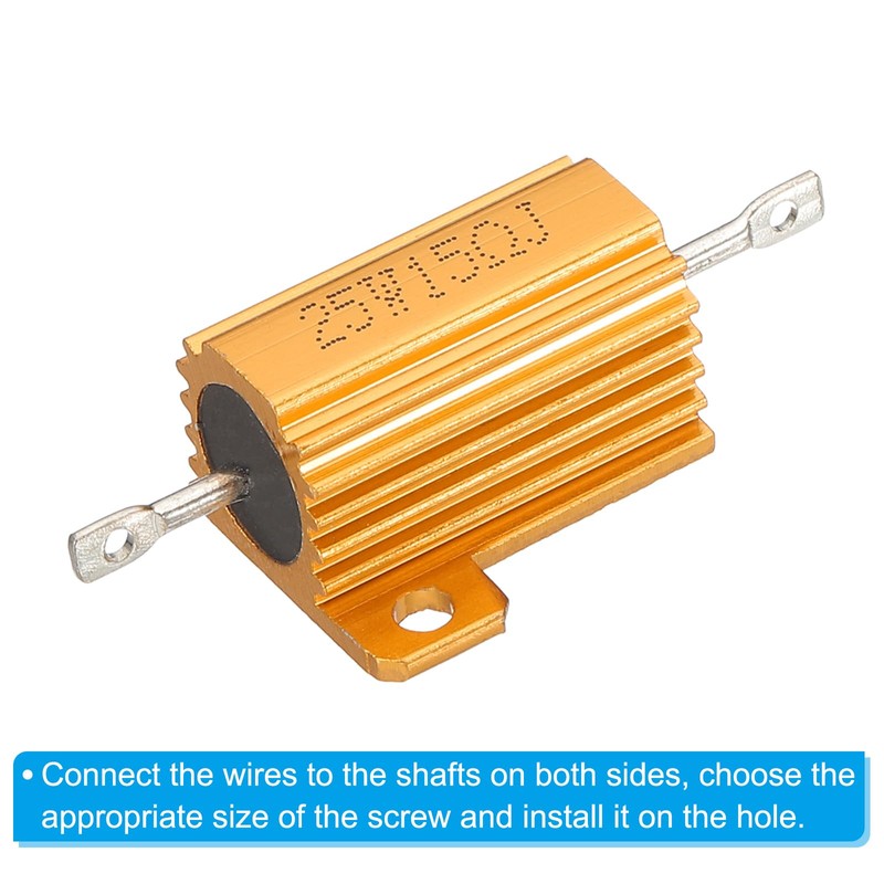 PATIKIL 25W 15 Ohm Aluminum Shell Resistor 5 Pack Aluminum