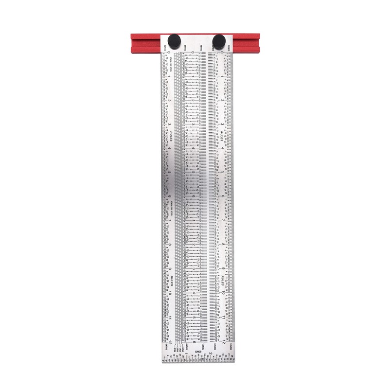 T Rule Stainless Steel Silver Scribing Ruler Woodworking Measuring Tool