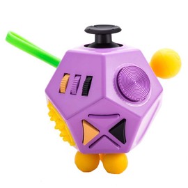 UOOEFUN Fidget Toys,12 Sided Cube Toys,Fidget Dodecagon Toys Relief Stress and Anxiety Depression Anti for Kids and Adults with ADD, ADHD, OCD, Autism(Purple/C3)