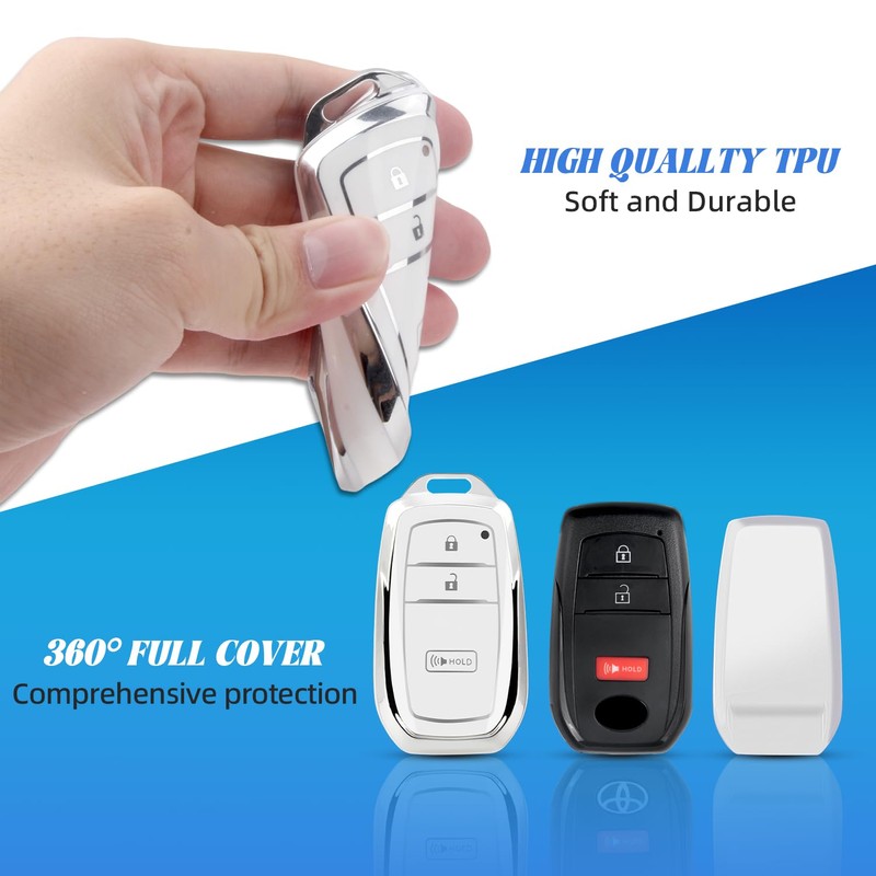 MILD EAST Key Fob Cover for Toyota with Keychain, Soft