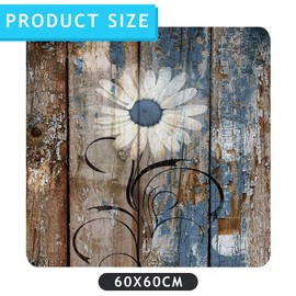 Washing Machine Pad, Non-Slip, 60 x 60 cm, Soft Foam Cushion as Cover for Washing Machine & Dryer, Washing Machine Cover (Flower)