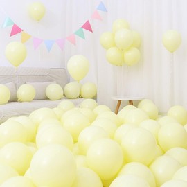 Sekat 10 Inch Yellow Balloons, 100 Pack, Rubber, Extra Thick, Round Macaron Balloons, Latex Balloons, Decorations, Birthdays, Weddings, Store Opening Celebrations, Decorations, Parties, Sports, Cultural Festivals, Mixed